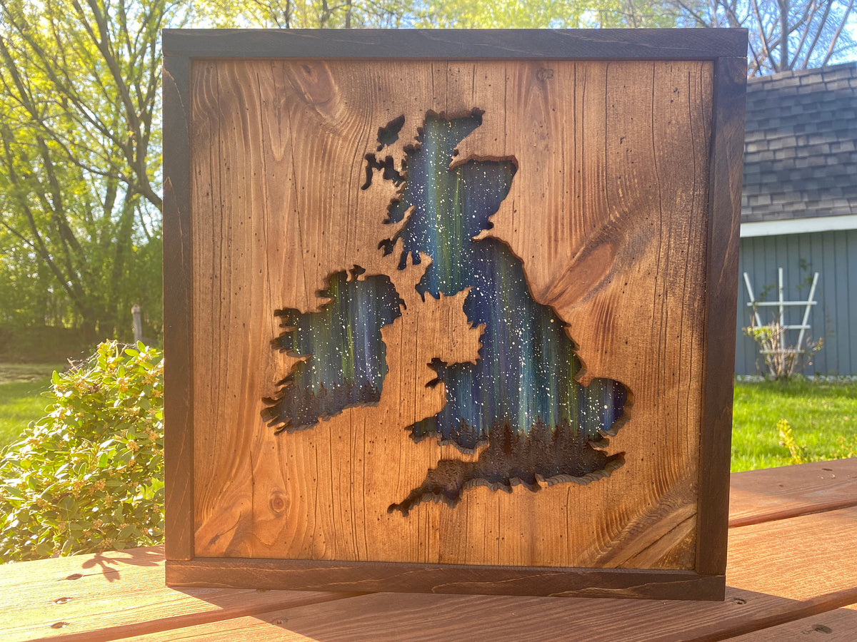 Any Country/Province/Parks/ Places / Personalized Wooden Wall Art, Starry Night Painting, Personalized Gift, Anniversary gift $99.95+
