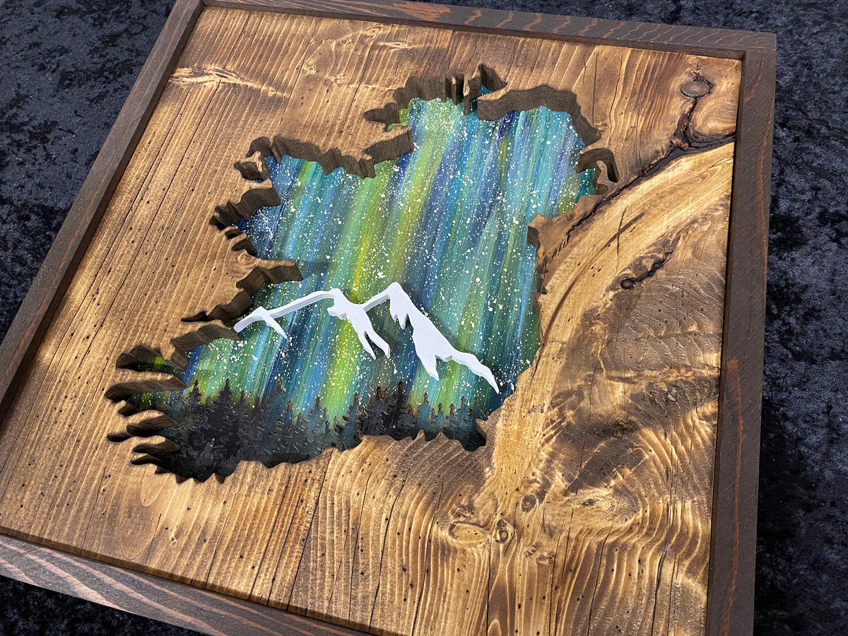 Any Country/Province/Parks/ Places / Personalized Wooden Wall Art, Starry Night Painting, Personalized Gift, Anniversary gift $99.95+