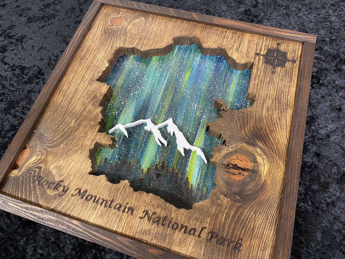 Any Country/Province/Parks/ Places / Personalized Wooden Wall Art, Starry Night Painting, Personalized Gift, Anniversary gift $99.95+