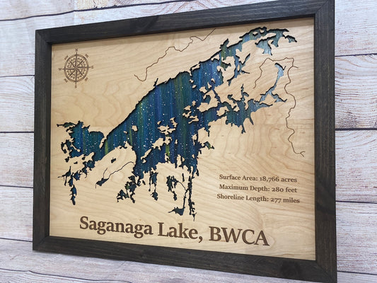 Any Lake Personalized Wood Art, custom lake with laser engraved surrounding street map, Starry Night Painting, 3D Custom Lake Map, Gift Idea $79.95+