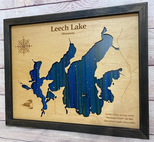 Any Lake Personalized Wood Art, custom lake with laser engraved surrounding street map, Starry Night Painting, 3D Custom Lake Map, Gift Idea $79.95+