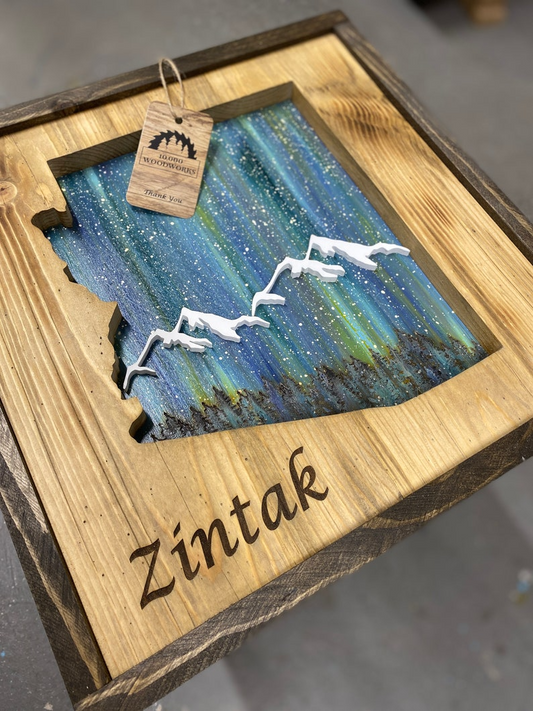 ANY STATE, Personalized State Wooden Wall Art, Starry Night Painting, State Map Sign, Wood State Sign (16x16, 18x14, 20x12 inches), Personalized Gift Idea $99.95+