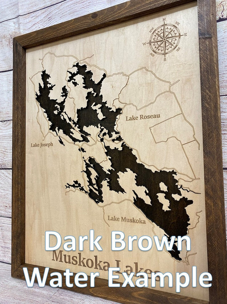 Any Lake Personalized Wood Art, custom lake with laser engraved surrounding street map, Starry Night Painting, 3D Custom Lake Map, Gift Idea $79.95+