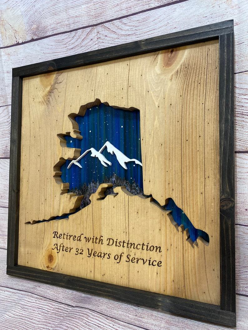 ANY STATE, Personalized State Wooden Wall Art, Starry Night Painting, State Map Sign, Wood State Sign (16x16, 18x14, 20x12 inches), Personalized Gift Idea $99.95+