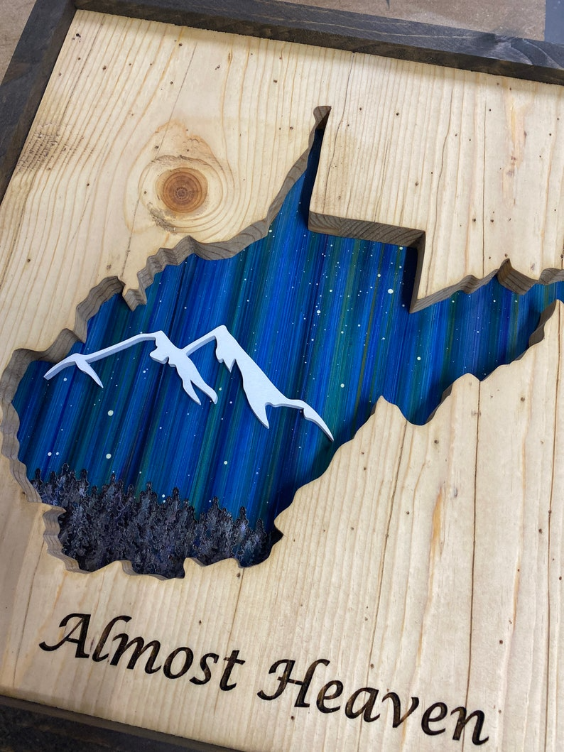ANY STATE, Personalized State Wooden Wall Art, Starry Night Painting, State Map Sign, Wood State Sign (16x16, 18x14, 20x12 inches), Personalized Gift Idea $99.95+