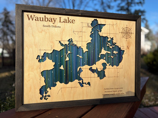 Any Lake Personalized Wood Art, custom lake with laser engraved surrounding street map, Starry Night Painting, 3D Custom Lake Map, Gift Idea $79.95+