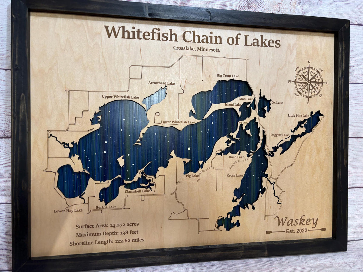 Any Lake Personalized Wood Art, custom lake with laser engraved surrounding street map, Starry Night Painting, 3D Custom Lake Map, Gift Idea $79.95+